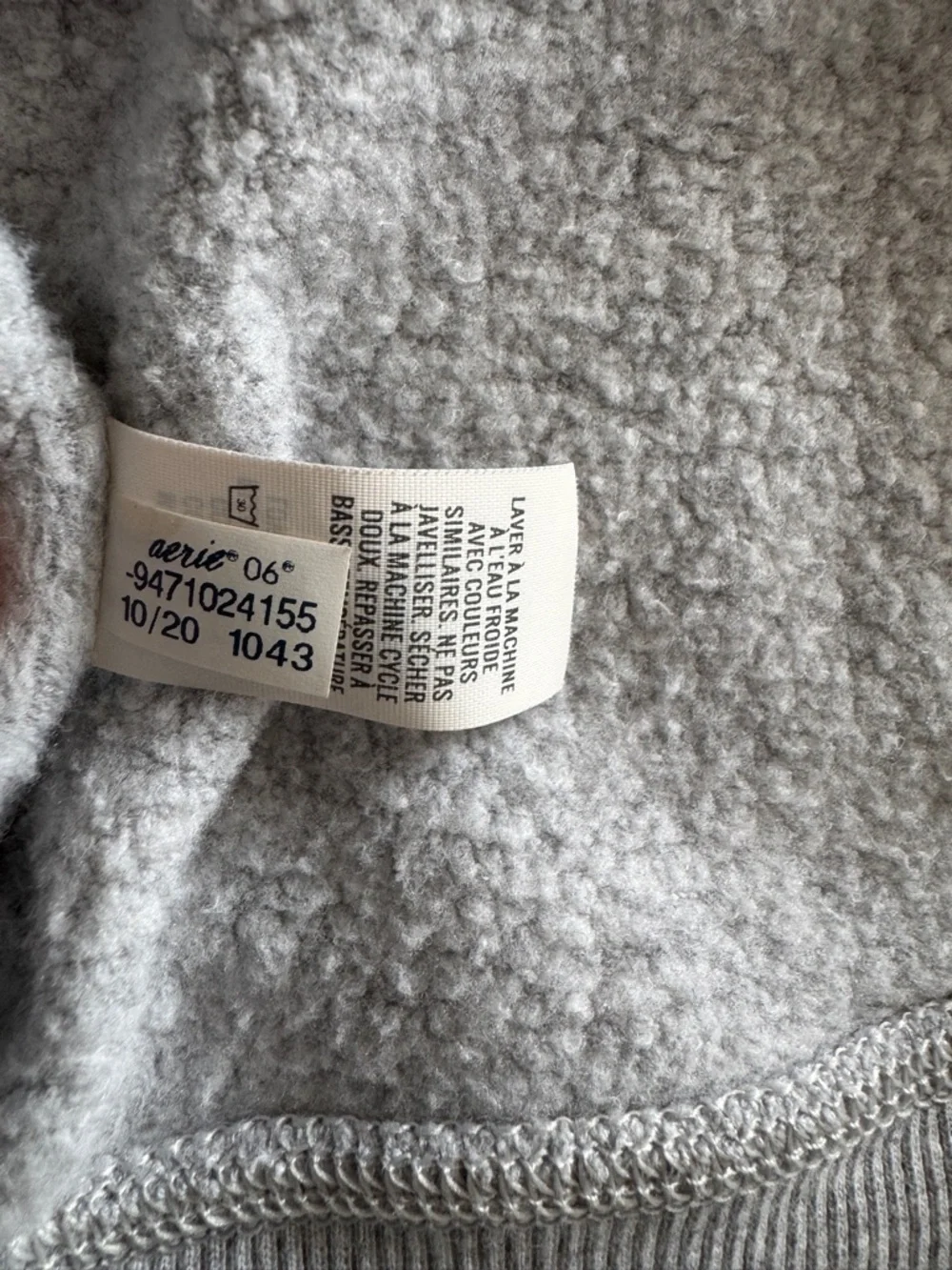 aerie Light Gray Knot Front Pullover Cozy Fleece Sweatshirt - Picture 4 of 6